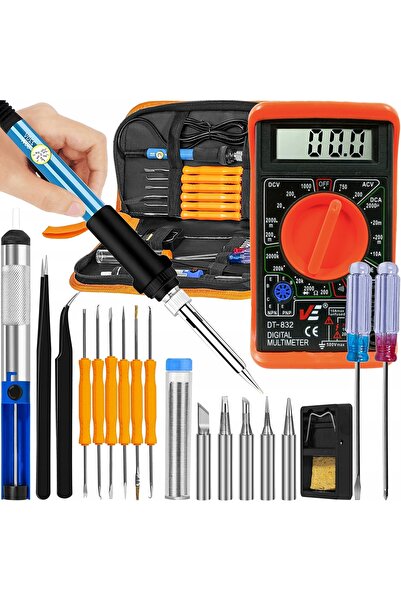 VERKE Kit de scule pentru lipit, fier de lipit de precizie cu suport pentru g...