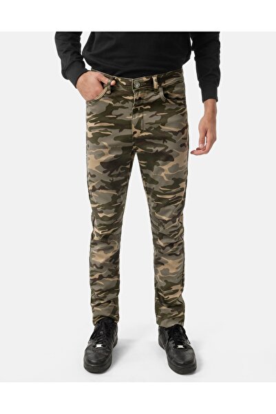 NO BRAND Pantaloni călduroși căptușiți cu fleece pentru bărbați, model camufl...
