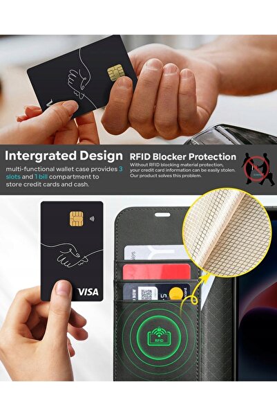 NO BRAND Husă din piele Ocase pentru iPhone 12 / 12 Pro, tip flip cover, cu R...