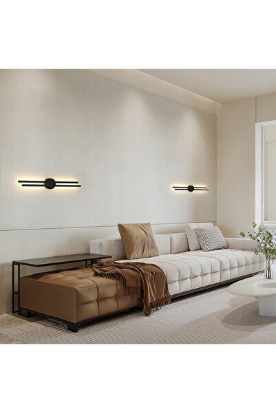 NO BRAND Aplică de perete LED neagră modernă pentru living și hol 3000K 17W