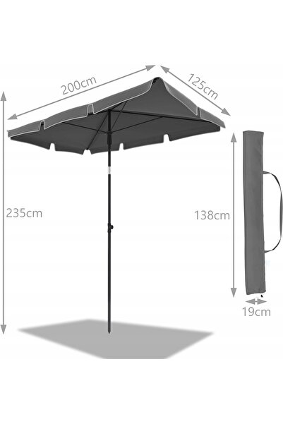 NO BRAND Umbrelă cu braț Vounot Gri 200 X 235 cm