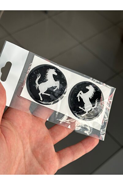 Palas Motor Motorcycle Reflector Sticker Round Ferrari Horse Sticker / Black ...