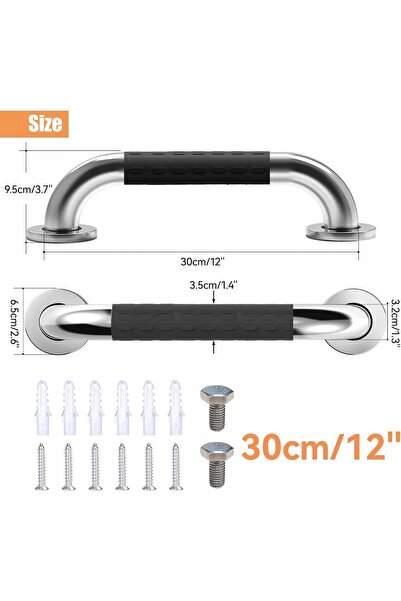 NO BRAND Mâner pentru cadă 30 cm din oțel inoxidabil și silicon