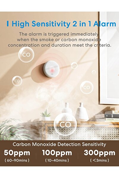NO BRAND Detector de fum și monoxid de carbon Meross CS11-EU