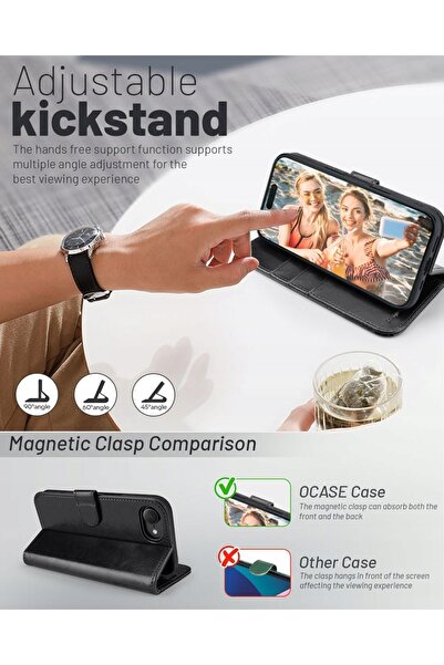 NO BRAND Husă flip din piele Ocase pentru iPhone 16E / 17E, tip portofel, cu ...