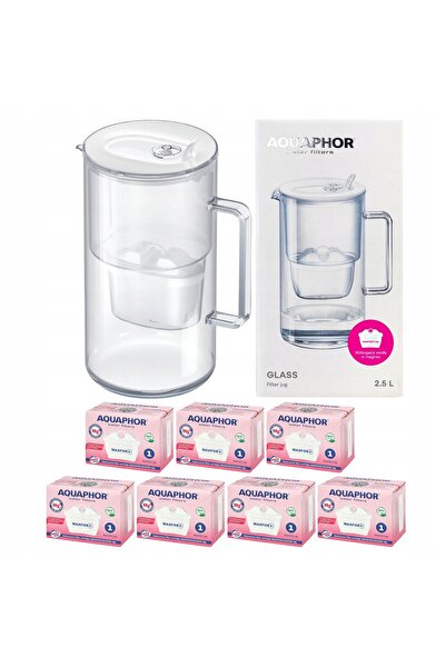 Aquaphor Morion Carafă de sticlă Aquaphor Albă 2,5L + 4 filtre Maxfor+ Mg