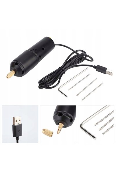 NO BRAND Mini-burghiu de mână de precizie pentru modelare și sculptură, cu 3 ...