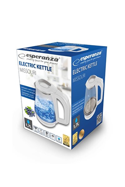 NO BRAND Fierbător electric din sticlă rezistentă, cu LED alb, mare