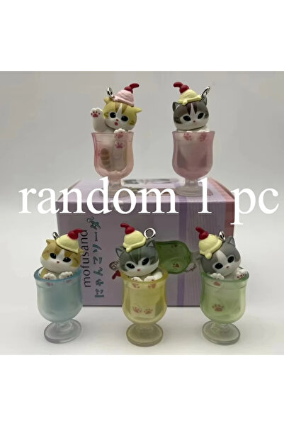 Choice1 random 1 pc Mufosand Ice Cream Cat Blind Box 5pc Kawaii Dessert Keych...