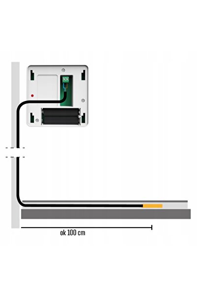 Tech SENZOR DE PARDOSEALĂ FĂRĂ FIRURI NEGRU C-8F WG.03.0019 PENTRU L-8