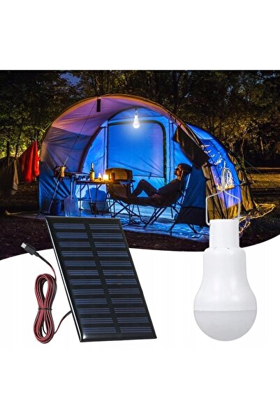NO BRAND Bec LED solar de 1W cu panou solar pentru camping, garaj, subsol