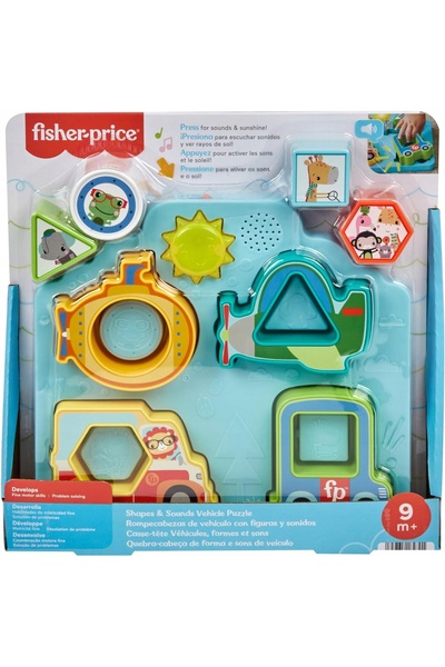 NO BRAND Fisher Price Puzzle Joc Interactiv Vehicule și Forme +9Luni