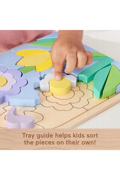 NO BRAND Puzzle din lemn cu flori, 37 piese, 3 ani