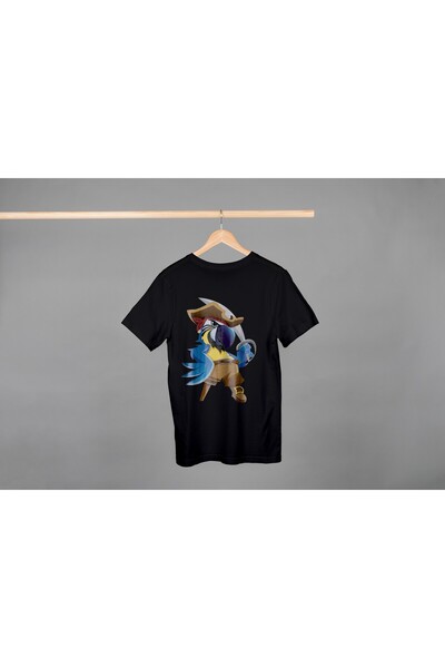 Noname Tricou Unisex Bumbac Premium Casual " Papagal pirat " Inscriptie