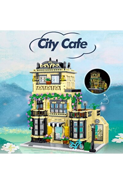 NO BRAND Set de construcție Cafenea, cu figurine și LED, 1589 piese, pentru c...