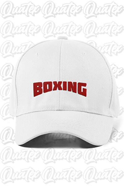 QUATEX Boxing Embroidered Hat - White Color 100% Cotton Gabardine Unisex Mode...