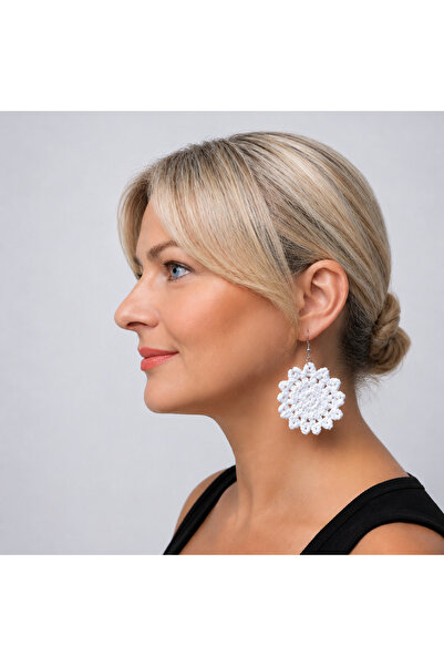 Lesy White Lace Earrings