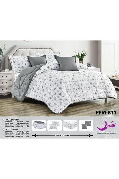 Moon Microfiber Summer Reversible Comforter 4Pcs - Elegant Trellis Design wit...