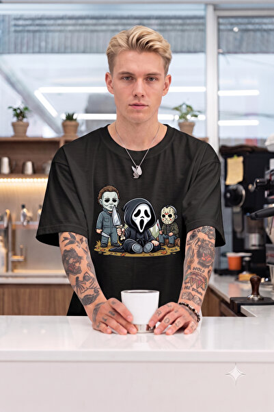 BAGAND Μπλουζάκι Unisex με στάμπα χαρακτήρων τρόμου Premium, 100% βαμβακερό, ...
