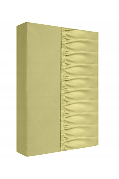 NO BRAND Cearșaf de pat din satin cu elastic 140x200 cenușiu