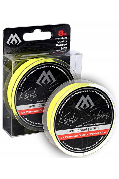 NO BRAND Kendo shine 8 fire împletite 0,18mm 150m galben fluo