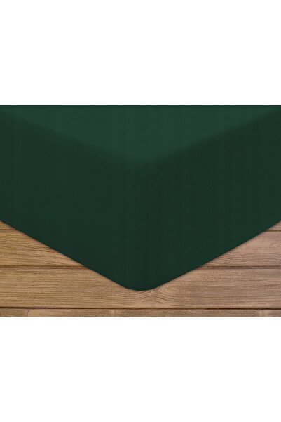 NO BRAND Cearșaf de pat din frotir cu elastic 160X200 Verde Botez