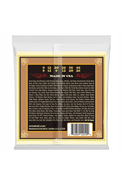NO BRAND Ernie Ball Eb 2010 - Set de corzi pentru chitară acustică cu 12 corzi