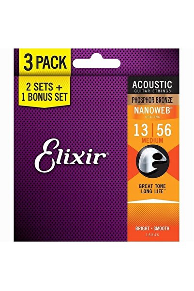 NO BRAND Elixir 16546 Phosphor Set 3X13-56 Pachet de 3 Corzi noi pentru chita...