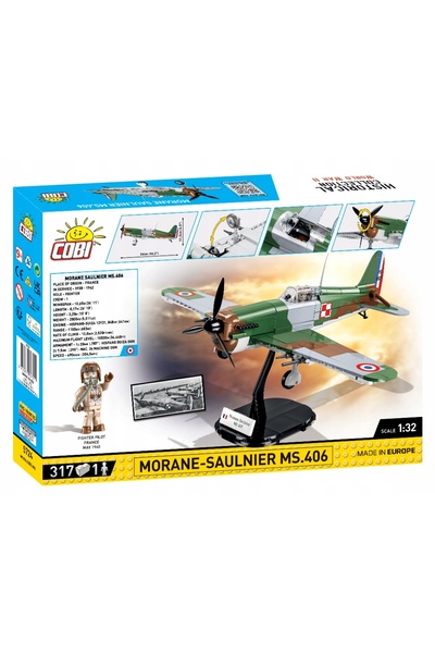 NO BRAND Cobi 5724 Morane-Saulnier Ms.406 Avion de luptă francez 317 El. Jucă...
