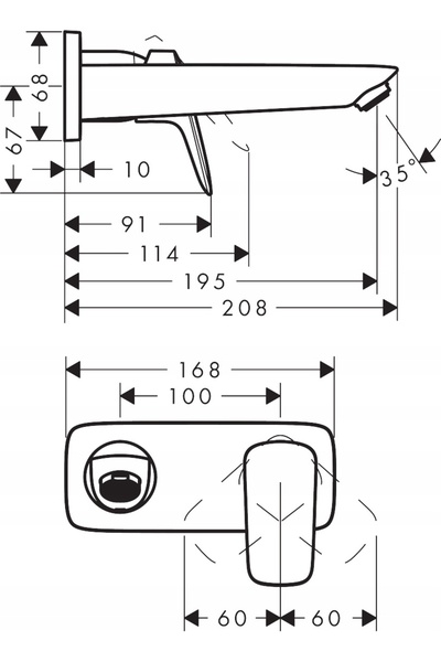 Hansgrohe Baterie lavoar de perete Logis negru 71220670