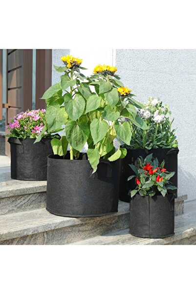 NO BRAND Ghiveci din plastic Negru, Gri T4U 50 cm X 50 X 30 cm