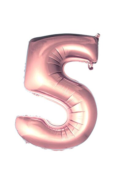 Parti Dükkanı 40 Inch 100 cm Rose Gold 5 Number Foil Balloon Helium Compatibl...