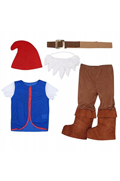 NO BRAND Costum om de zăpadă costum de pitic gnom gnomel gnob elf 134 140