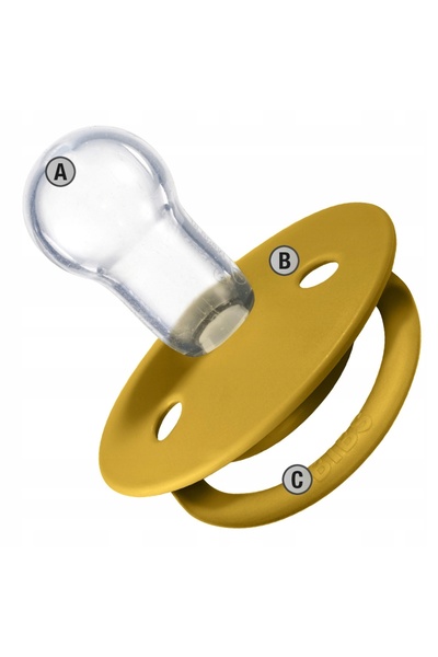 NO BRAND Smoczek Bibs De Lux Set Rotund 2 Bucăți Silicon 0-36 luni Muștar / P...