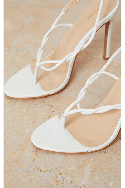 NO BRAND Sandale elegante stil japonez cu toc stiletto din piele ecologică Pr...