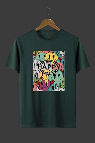 H&GHAMLEGİYİM Μπλουζάκι Unisex Happy Printed Oversize