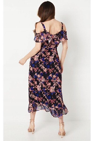 NO BRAND Rochie multicoloră cu bretele late Falbana Wallis 40