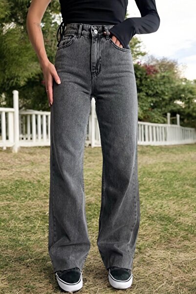 ArVib Aross Smoked Women's Lycra Wide Leg Denim Fabric Jeans