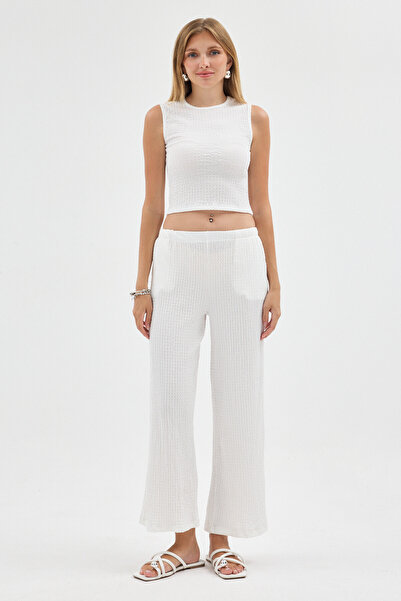 ABOUT US Poplin Regular Fit Elestane Top and Bottom Set # 25211
