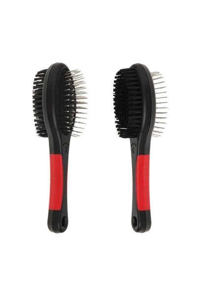 OEM Perie pentru Câine Ovala cu Doua Fete Neagră Roșie 22 cm