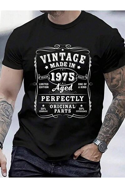 9TAY تي شيرت رجالي ونسائي من القطن 100% بتصميم عتيق لعيد الميلاد الخمسين 1975...
