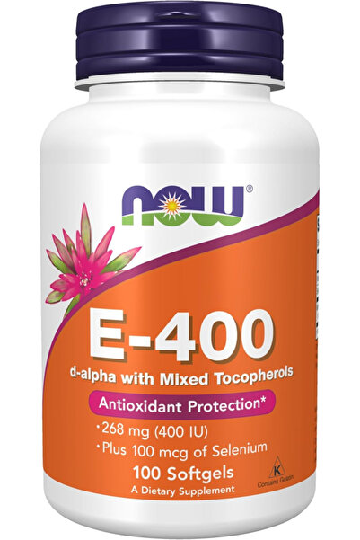 Now Food Now Foods Vitamin E-400iu with Mixed Tocopherols Plus 100mcg Seleniu...