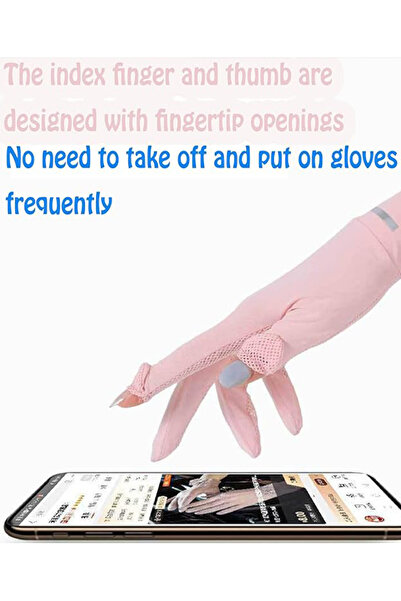 EHOME Summer Sunblock Gloves for Women - Long Ice-Silk Gloves Fashion Non Slip Driving Mittens Outdoor UV Protection
