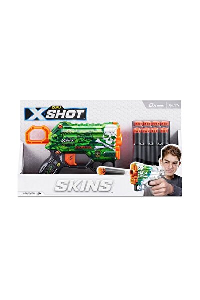 X-Shot Blaster X&minus;Shot Skins Pistol Menace cu 8 cartușe # 44; Camo
