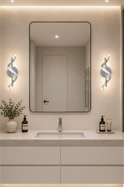Fer Avize Felo Aplik (2 ADET) Modern Tasarım Dekoratif Led (GÜN IŞIĞI) (PİLLİ...