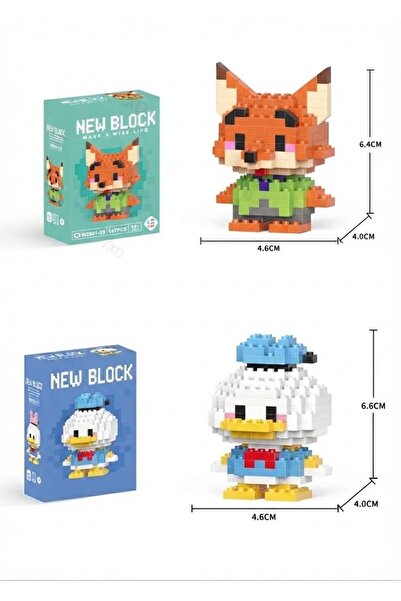 New Block Nick Wilde ve Donald Duck 2'li Mini Blok Seti, Sevimli Karakterler ...