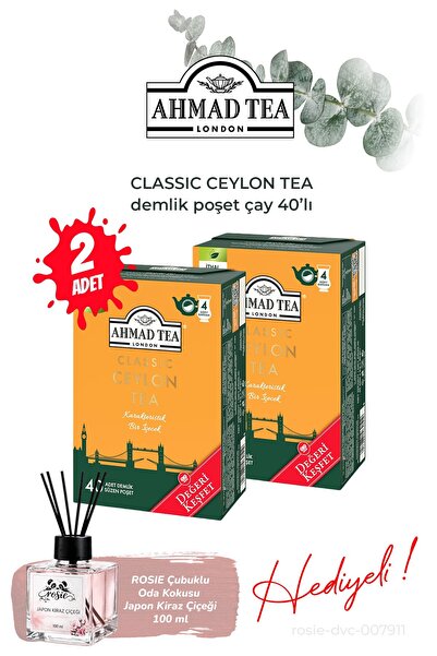 Ahmad Tea Classic Ceylon Tea 40-Pack Teapot Tea Bags 2 Packs and Room Fragrance