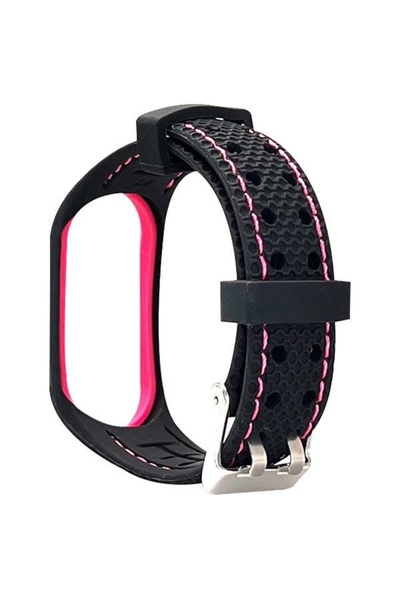 Beline Curea sport din silicon pentru Xiaomi Mi Band 5/6, Negru/Roz
