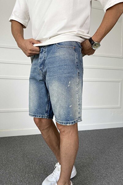 Alışveriş Sokağı Ripped Detailed Stonewashed Jean Shorts