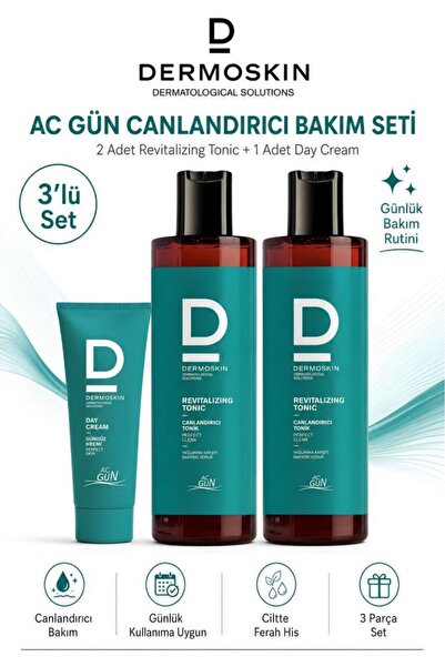 Dermoskin Acgun AKNE RUTİN Seti: Yüz Yıkama Jeli + Canlandırıcı Tonik (+Gündü...